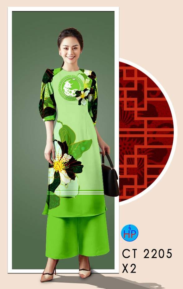 Vải Áo Dài Hoa In 3D mới ra AD CT2205 55 Vải Áo Dài Hoa In 3D mới ra AD CT2205