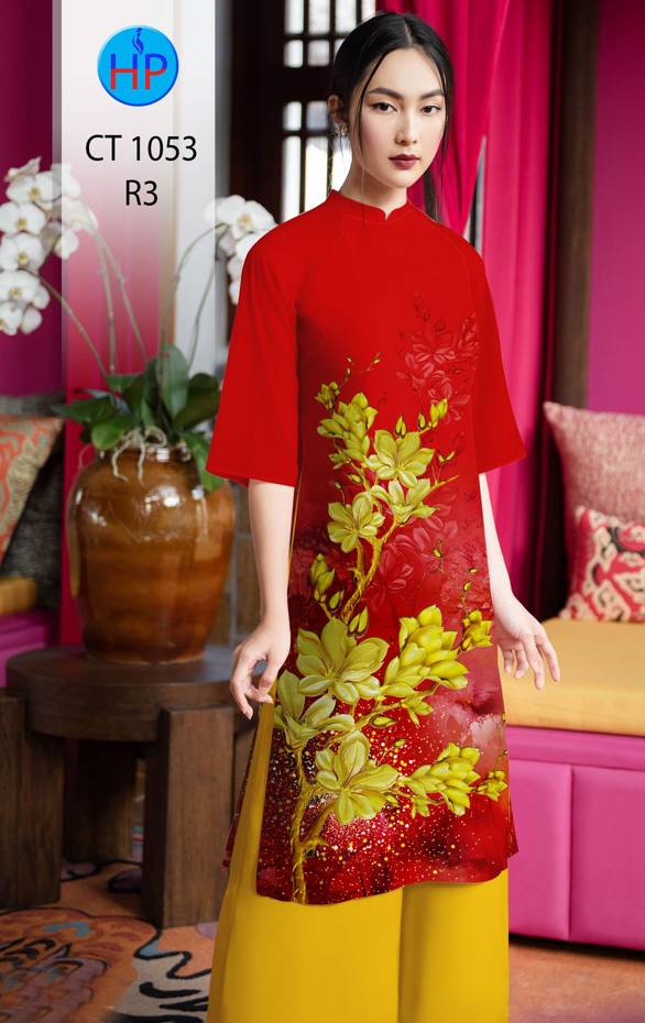 Vải Áo Dài Tết Hoa Mai Vàng kiểu mới AD CT1053 37 Vải Áo Dài Tết Hoa Mai Vàng kiểu mới AD CT1053