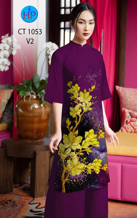 Vải Áo Dài Tết Hoa Mai Vàng kiểu mới AD CT1053 39 Vải Áo Dài Tết Hoa Mai Vàng kiểu mới AD CT1053