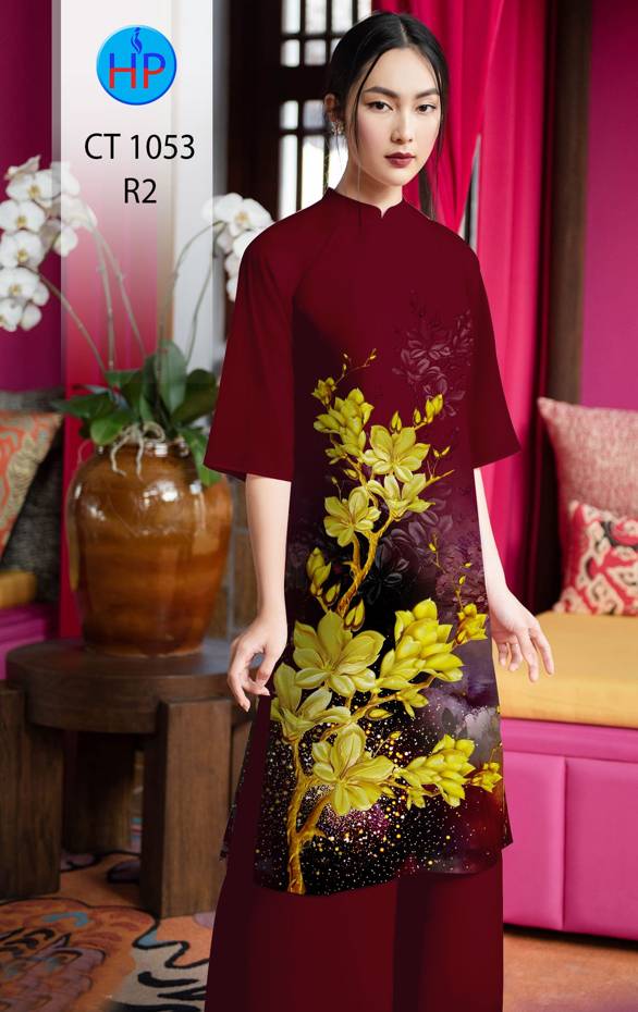 Vải Áo Dài Tết Hoa Mai Vàng kiểu mới AD CT1053 43 Vải Áo Dài Tết Hoa Mai Vàng kiểu mới AD CT1053