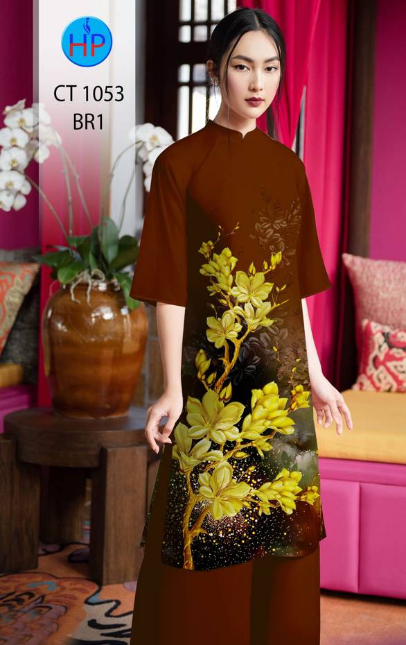 Vải Áo Dài Tết Hoa Mai Vàng kiểu mới AD CT1053 47 Vải Áo Dài Tết Hoa Mai Vàng kiểu mới AD CT1053