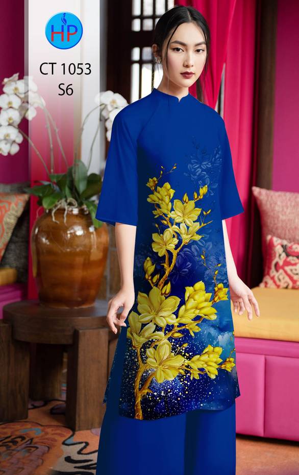 Vải Áo Dài Tết Hoa Mai Vàng kiểu mới AD CT1053 49 Vải Áo Dài Tết Hoa Mai Vàng kiểu mới AD CT1053