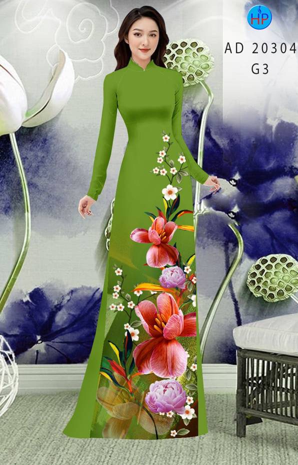 Vải Áo Dài Hoa In 3D mới ra AD 20304 39 Vải Áo Dài Hoa In 3D mới ra AD 20304