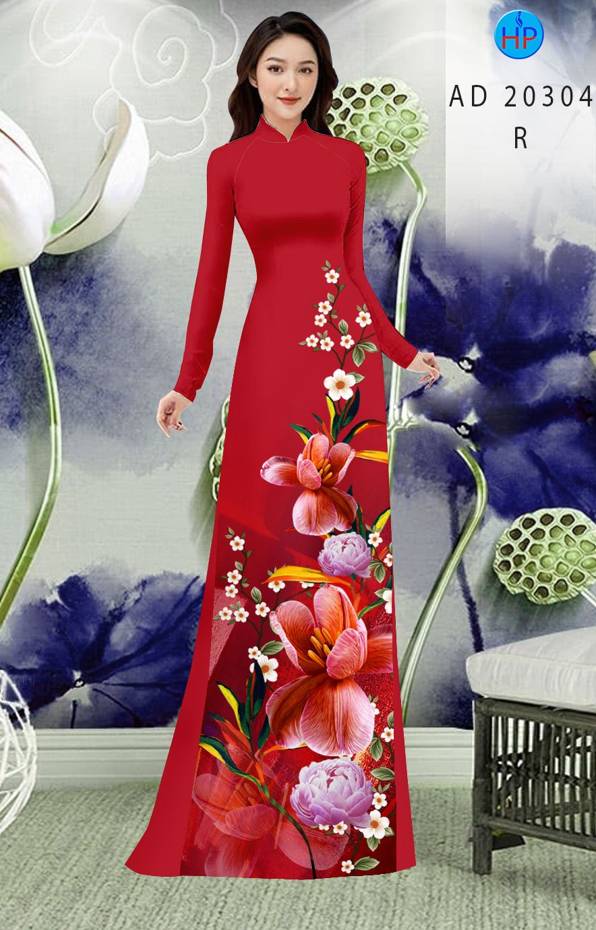 Vải Áo Dài Hoa In 3D mới ra AD 20304 43 Vải Áo Dài Hoa In 3D mới ra AD 20304
