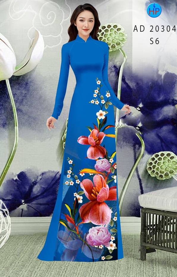 Vải Áo Dài Hoa In 3D mới ra AD 20304 44 Vải Áo Dài Hoa In 3D mới ra AD 20304