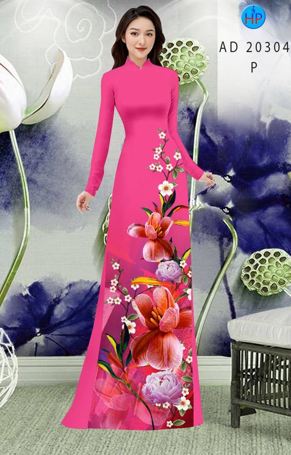 Vải Áo Dài Hoa In 3D mới ra AD 20304 49 Vải Áo Dài Hoa In 3D mới ra AD 20304