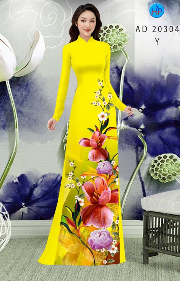 Vải Áo Dài Hoa In 3D mới ra AD 20304 51 Vải Áo Dài Hoa In 3D mới ra AD 20304