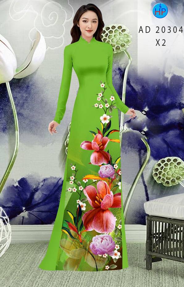 Vải Áo Dài Hoa In 3D mới ra AD 20304 48 Vải Áo Dài Hoa In 3D mới ra AD 20304