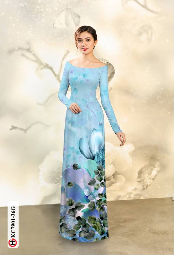 Vải Áo Dài Hoa In 3D thiết kế 2021 AD KC7901