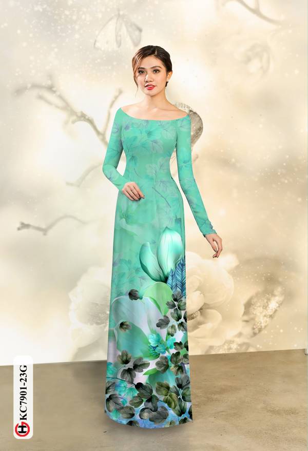 Vải Áo Dài Hoa In 3D thiết kế 2021 AD KC7901