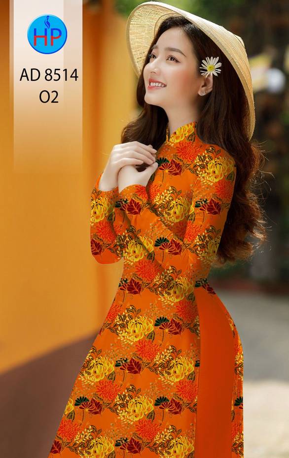 Vải Áo Dài Hoa Cúc Đều kiểu mới AD 8514 37 Vải Áo Dài Hoa Cúc Đều kiểu mới AD 8514
