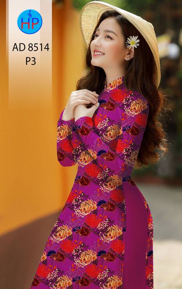 Vải Áo Dài Hoa Cúc Đều kiểu mới AD 8514 39 Vải Áo Dài Hoa Cúc Đều kiểu mới AD 8514