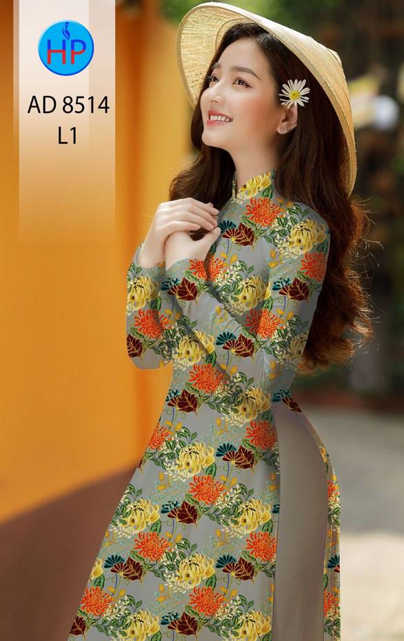 Vải Áo Dài Hoa Cúc Đều kiểu mới AD 8514 40 Vải Áo Dài Hoa Cúc Đều kiểu mới AD 8514