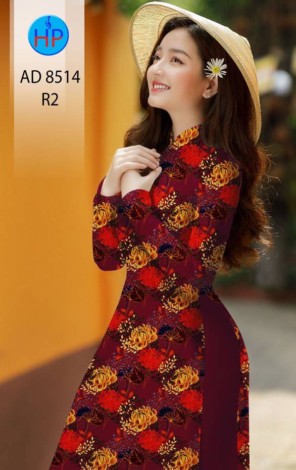Vải Áo Dài Hoa Cúc Đều kiểu mới AD 8514 41 Vải Áo Dài Hoa Cúc Đều kiểu mới AD 8514