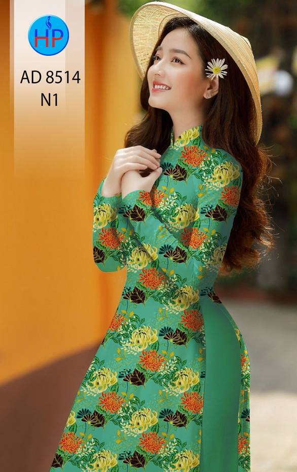 Vải Áo Dài Hoa Cúc Đều kiểu mới AD 8514 43 Vải Áo Dài Hoa Cúc Đều kiểu mới AD 8514