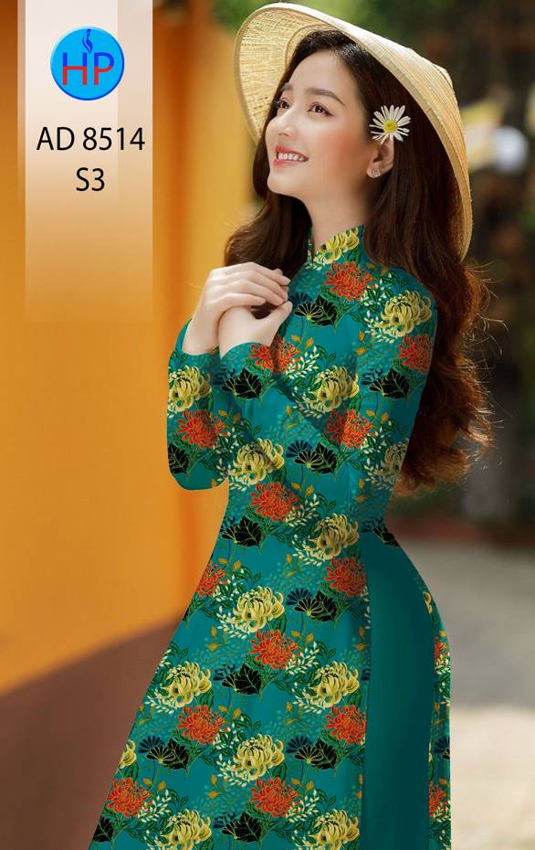 Vải Áo Dài Hoa Cúc Đều kiểu mới AD 8514 49 Vải Áo Dài Hoa Cúc Đều kiểu mới AD 8514