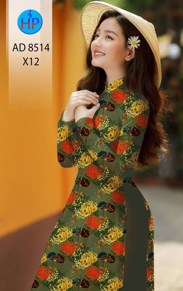 Vải Áo Dài Hoa Cúc Đều kiểu mới AD 8514 46 Vải Áo Dài Hoa Cúc Đều kiểu mới AD 8514