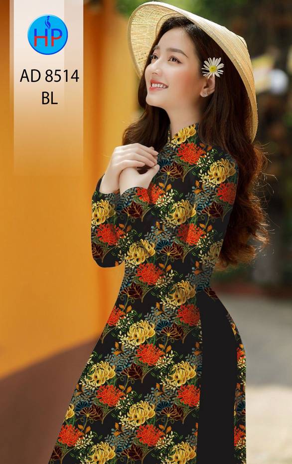 Vải Áo Dài Hoa Cúc Đều kiểu mới AD 8514 50 Vải Áo Dài Hoa Cúc Đều kiểu mới AD 8514