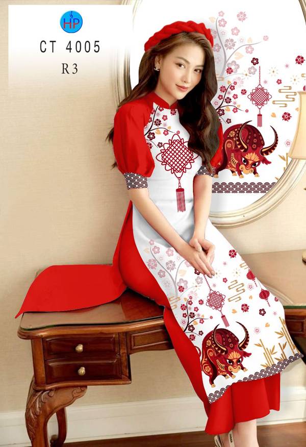 Vải Áo Dài Trâu Vàng Đón Tết thiết kế 2021 AD CT4005 41 Vải Áo Dài Trâu Vàng Đón Tết thiết kế 2021 AD CT4005