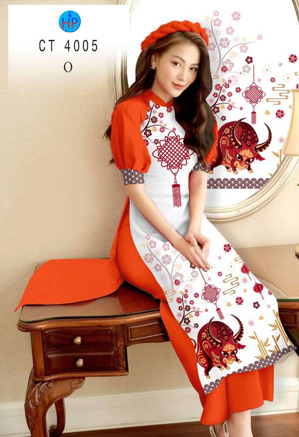 Vải Áo Dài Trâu Vàng Đón Tết thiết kế 2021 AD CT4005 38 Vải Áo Dài Trâu Vàng Đón Tết thiết kế 2021 AD CT4005