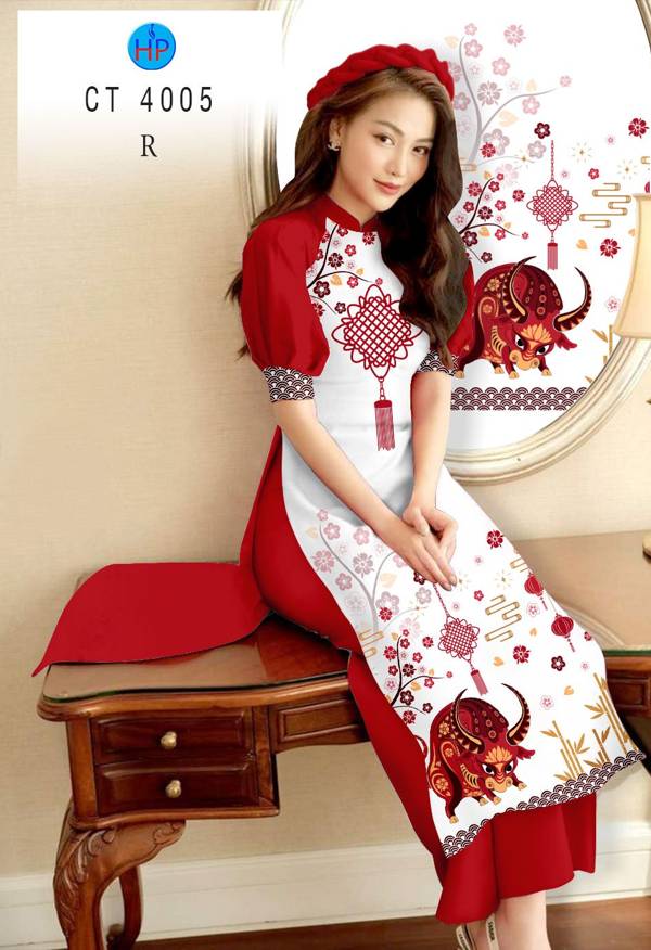 Vải Áo Dài Trâu Vàng Đón Tết thiết kế 2021 AD CT4005 42 Vải Áo Dài Trâu Vàng Đón Tết thiết kế 2021 AD CT4005