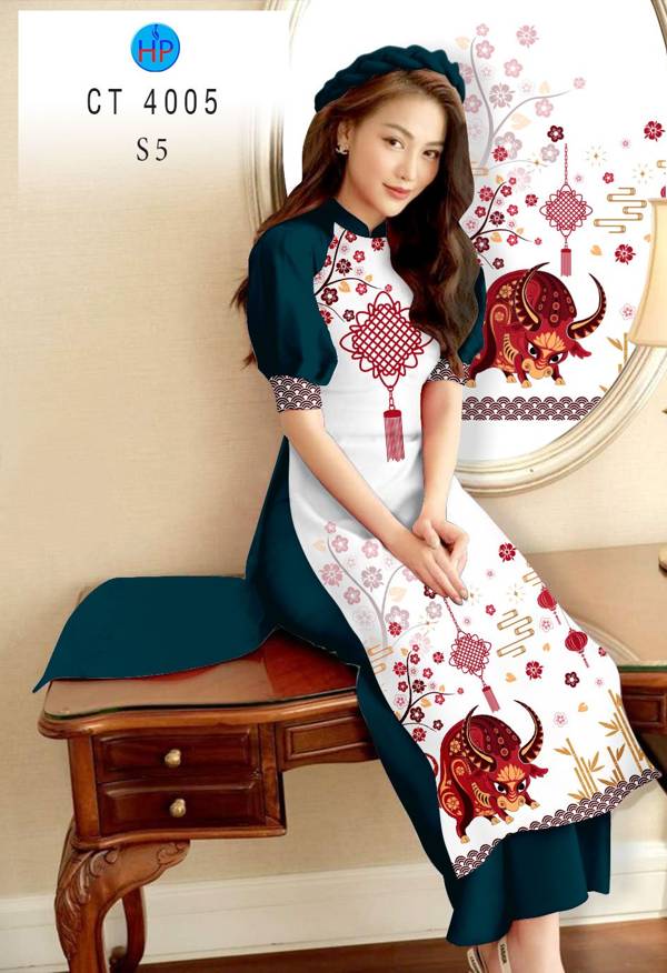 Vải Áo Dài Trâu Vàng Đón Tết thiết kế 2021 AD CT4005 43 Vải Áo Dài Trâu Vàng Đón Tết thiết kế 2021 AD CT4005