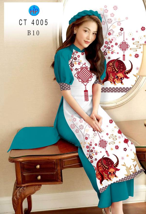 Vải Áo Dài Trâu Vàng Đón Tết thiết kế 2021 AD CT4005 49 Vải Áo Dài Trâu Vàng Đón Tết thiết kế 2021 AD CT4005