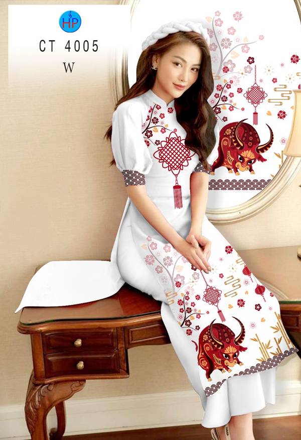 Vải Áo Dài Trâu Vàng Đón Tết thiết kế 2021 AD CT4005 48 Vải Áo Dài Trâu Vàng Đón Tết thiết kế 2021 AD CT4005