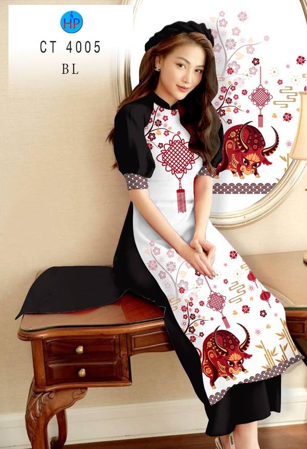 Vải Áo Dài Trâu Vàng Đón Tết thiết kế 2021 AD CT4005 47 Vải Áo Dài Trâu Vàng Đón Tết thiết kế 2021 AD CT4005