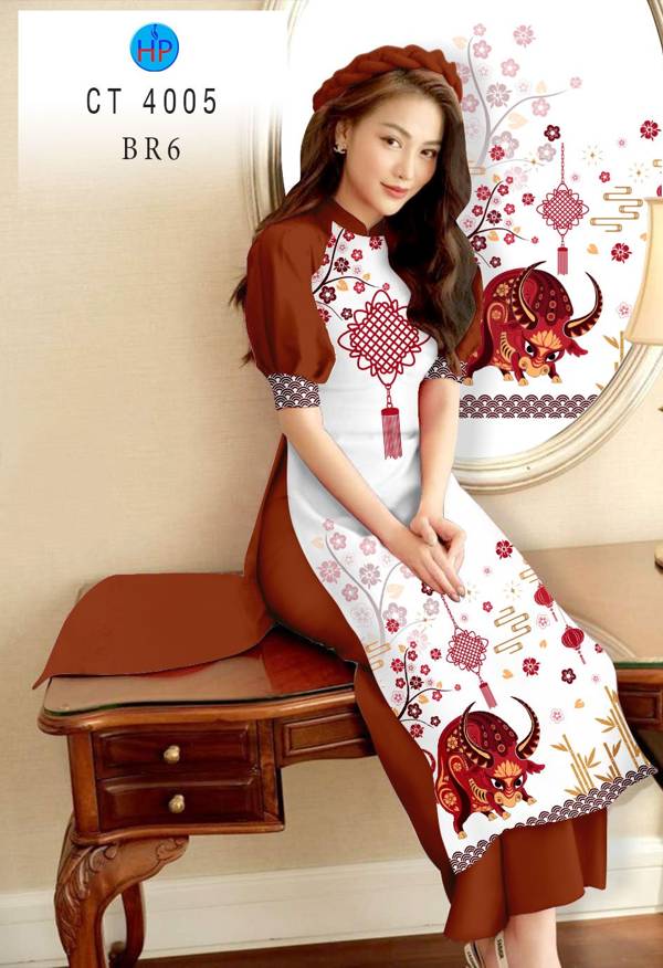 Vải Áo Dài Trâu Vàng Đón Tết thiết kế 2021 AD CT4005 51 Vải Áo Dài Trâu Vàng Đón Tết thiết kế 2021 AD CT4005