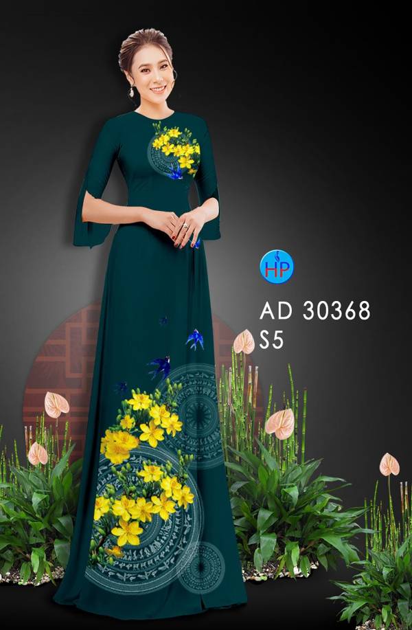 Vải Áo Dài Hoa Mai Vàng thiết kế 2021 AD 30368