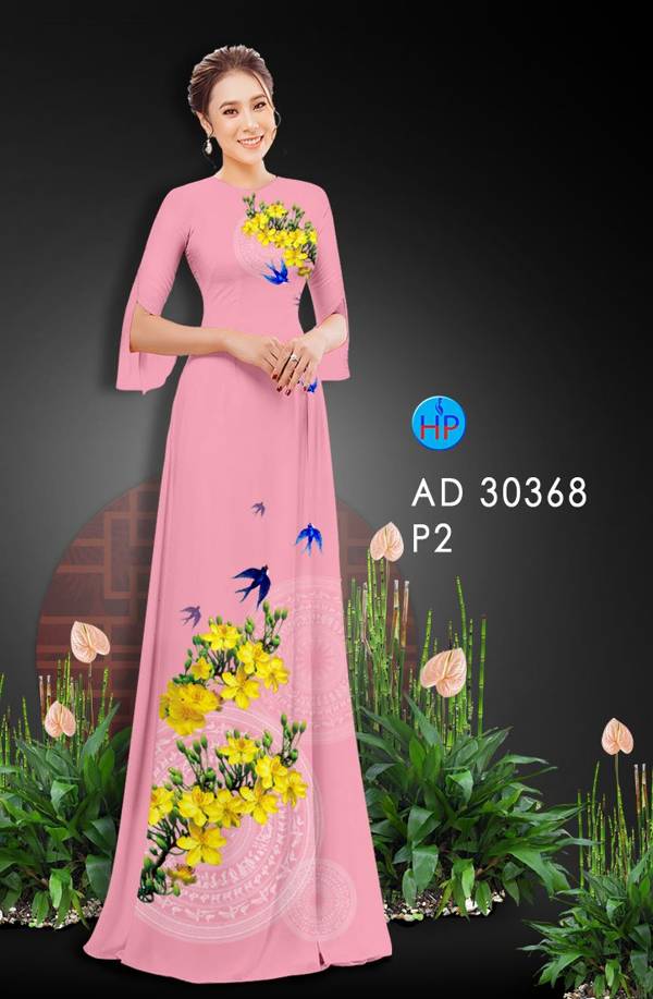 Vải Áo Dài Hoa Mai Vàng thiết kế 2021 AD 30368