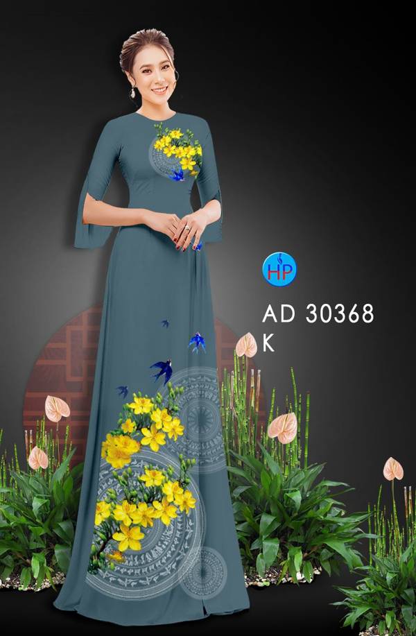 Vải Áo Dài Hoa Mai Vàng thiết kế 2021 AD 30368