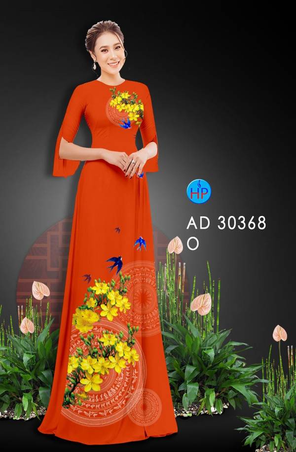 Vải Áo Dài Hoa Mai Vàng thiết kế 2021 AD 30368