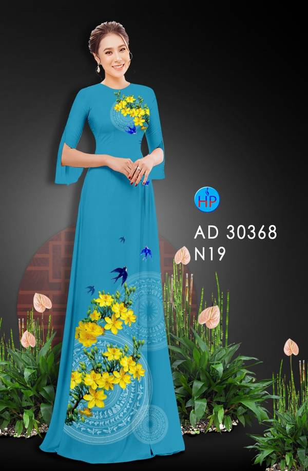 Vải Áo Dài Hoa Mai Vàng thiết kế 2021 AD 30368