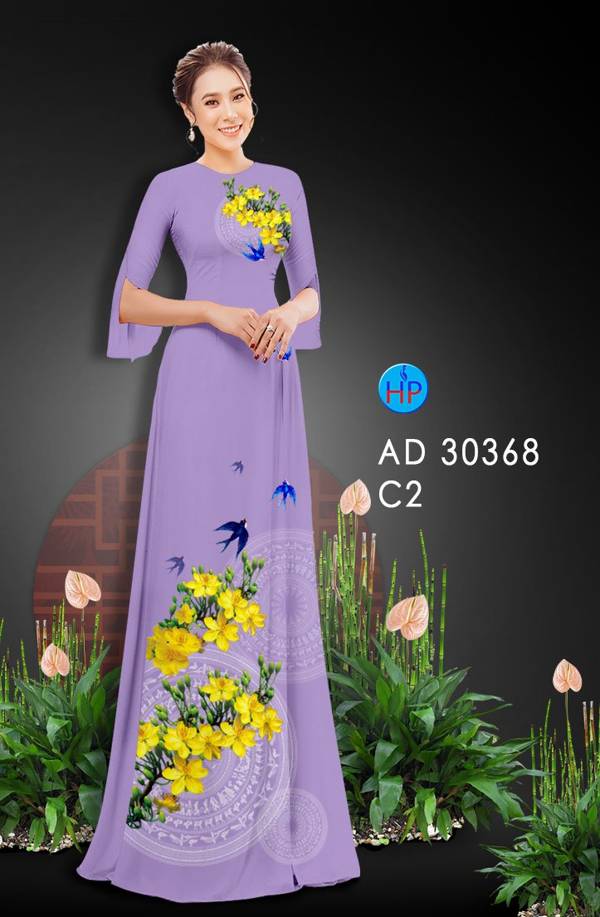 Vải Áo Dài Hoa Mai Vàng thiết kế 2021 AD 30368