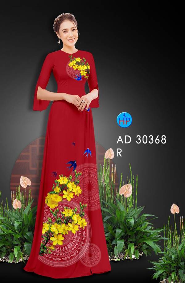 Vải Áo Dài Hoa Mai Vàng thiết kế 2021 AD 30368