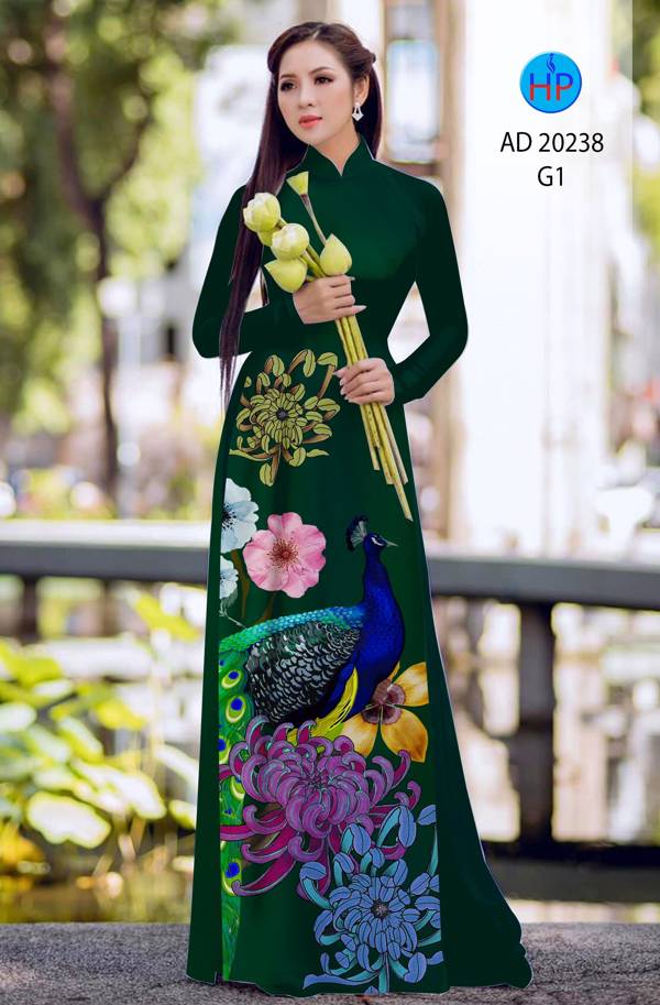 Vải Áo Dài Chim Công mới ra AD 20238 42 Vải Áo Dài Chim Công mới ra AD 20238