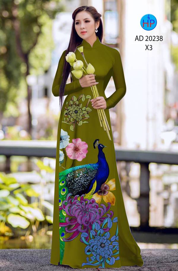 Vải Áo Dài Chim Công mới ra AD 20238 43 Vải Áo Dài Chim Công mới ra AD 20238