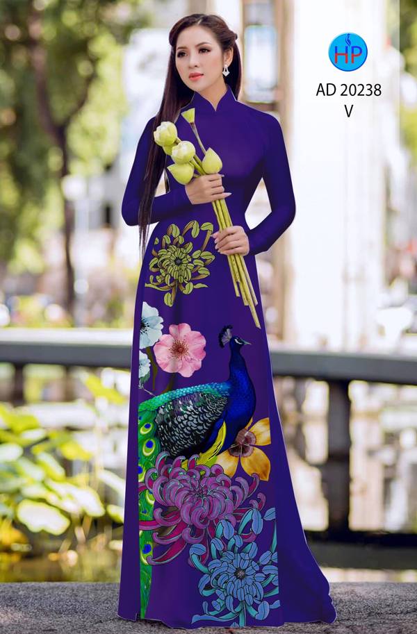 Vải Áo Dài Chim Công mới ra AD 20238 51 Vải Áo Dài Chim Công mới ra AD 20238