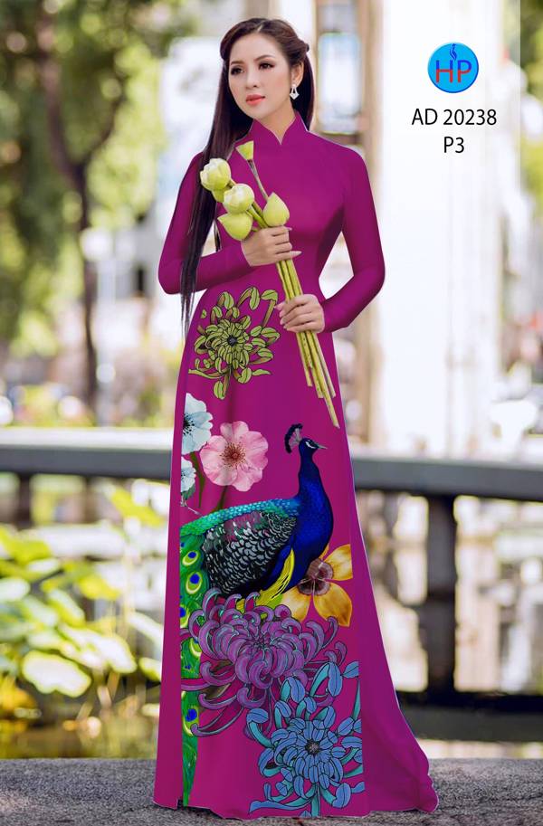 Vải Áo Dài Chim Công mới ra AD 20238 52 Vải Áo Dài Chim Công mới ra AD 20238