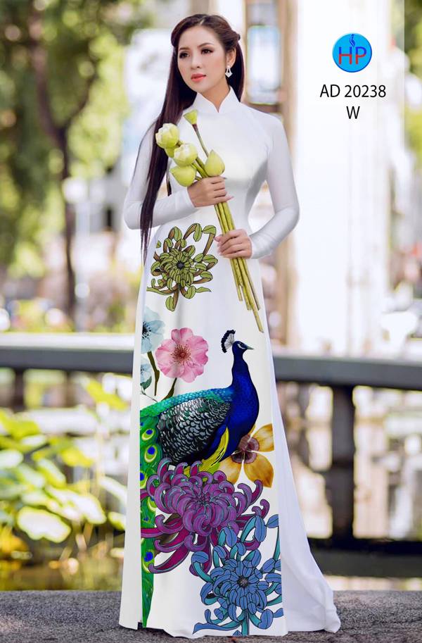 Vải Áo Dài Chim Công mới ra AD 20238 57 Vải Áo Dài Chim Công mới ra AD 20238