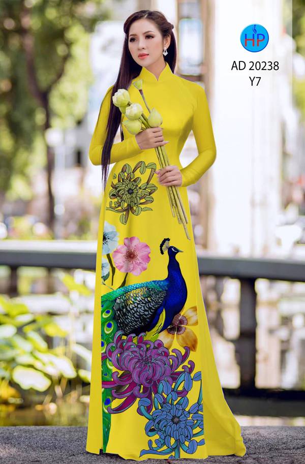 Vải Áo Dài Chim Công mới ra AD 20238 58 Vải Áo Dài Chim Công mới ra AD 20238