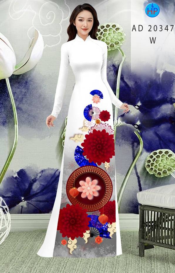 Vải Áo Dài Hoa In 3D mới ra AD 20347 37 Vải Áo Dài Hoa In 3D mới ra AD 20347