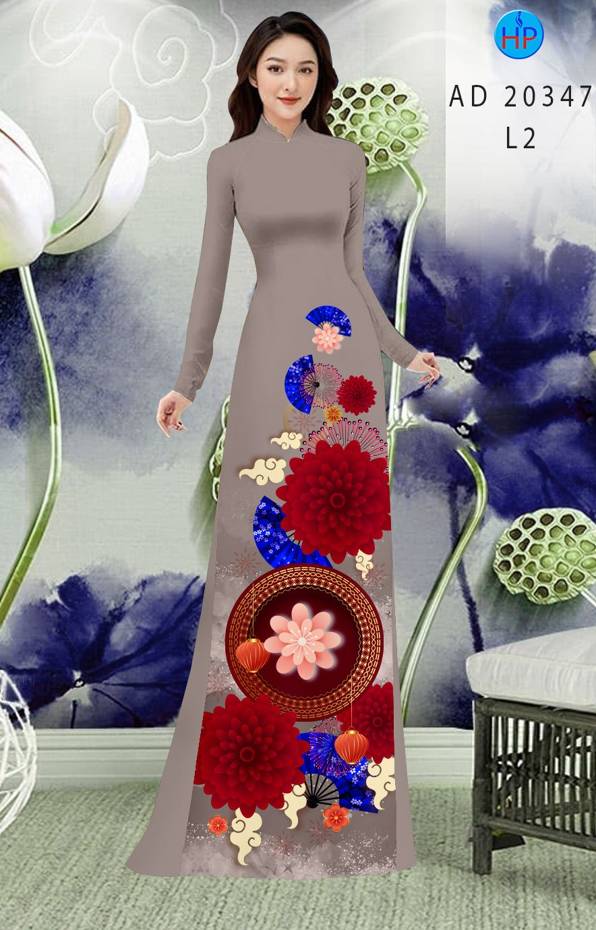 Vải Áo Dài Hoa In 3D mới ra AD 20347 41 Vải Áo Dài Hoa In 3D mới ra AD 20347