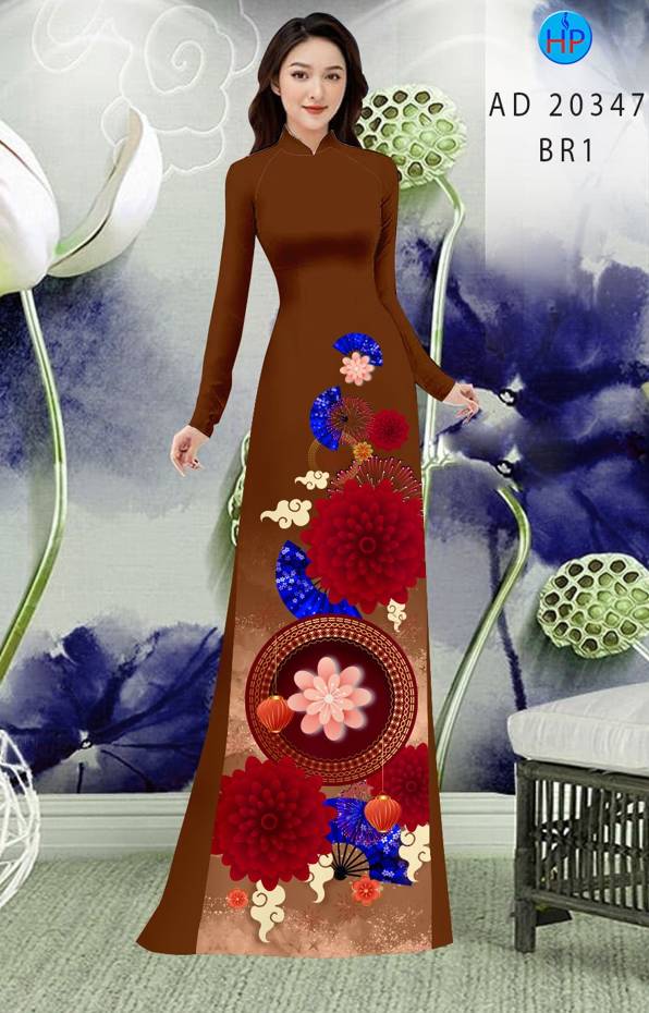 Vải Áo Dài Hoa In 3D mới ra AD 20347 42 Vải Áo Dài Hoa In 3D mới ra AD 20347