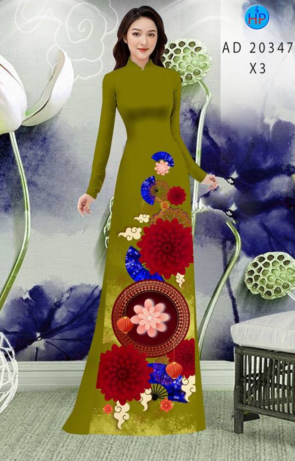 Vải Áo Dài Hoa In 3D mới ra AD 20347 40 Vải Áo Dài Hoa In 3D mới ra AD 20347