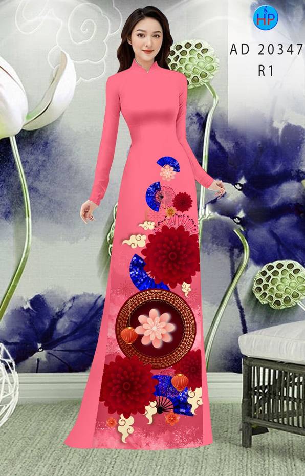 Vải Áo Dài Hoa In 3D mới ra AD 20347 45 Vải Áo Dài Hoa In 3D mới ra AD 20347