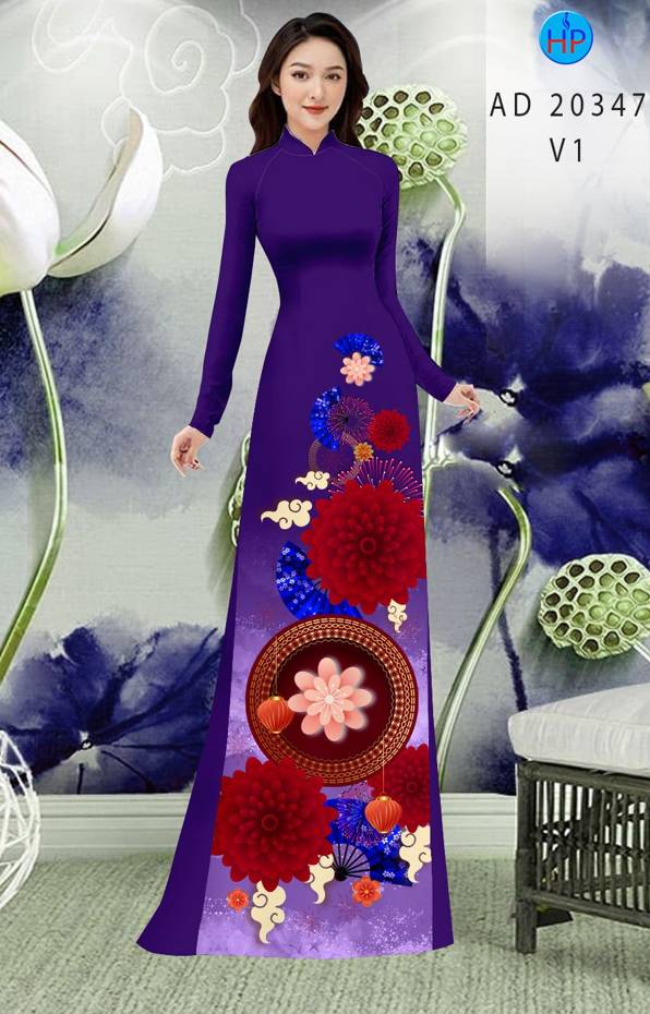 Vải Áo Dài Hoa In 3D mới ra AD 20347 49 Vải Áo Dài Hoa In 3D mới ra AD 20347