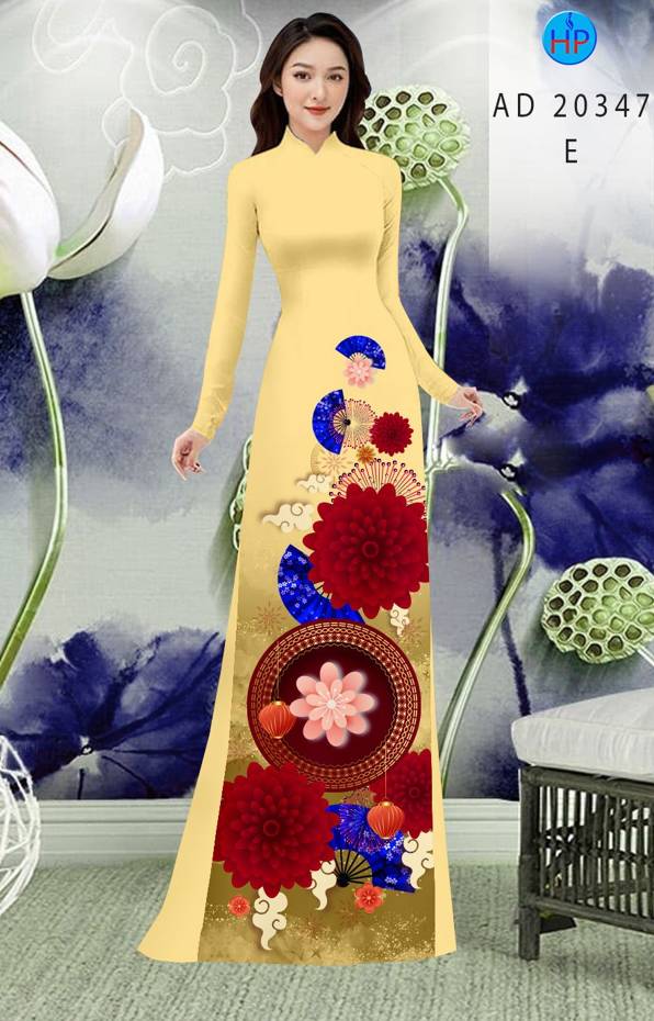 Vải Áo Dài Hoa In 3D mới ra AD 20347 52 Vải Áo Dài Hoa In 3D mới ra AD 20347